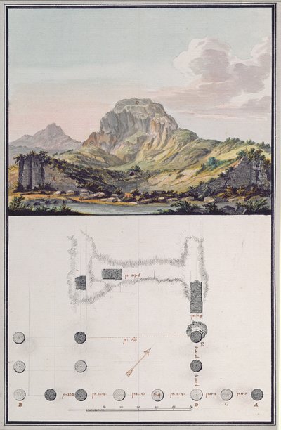 Vue du théâtre de Sardes et plan du temple ionique de Sardes, c.1750 - Giovanni Battista Borra